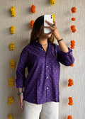 Purple dots oversized shirt
