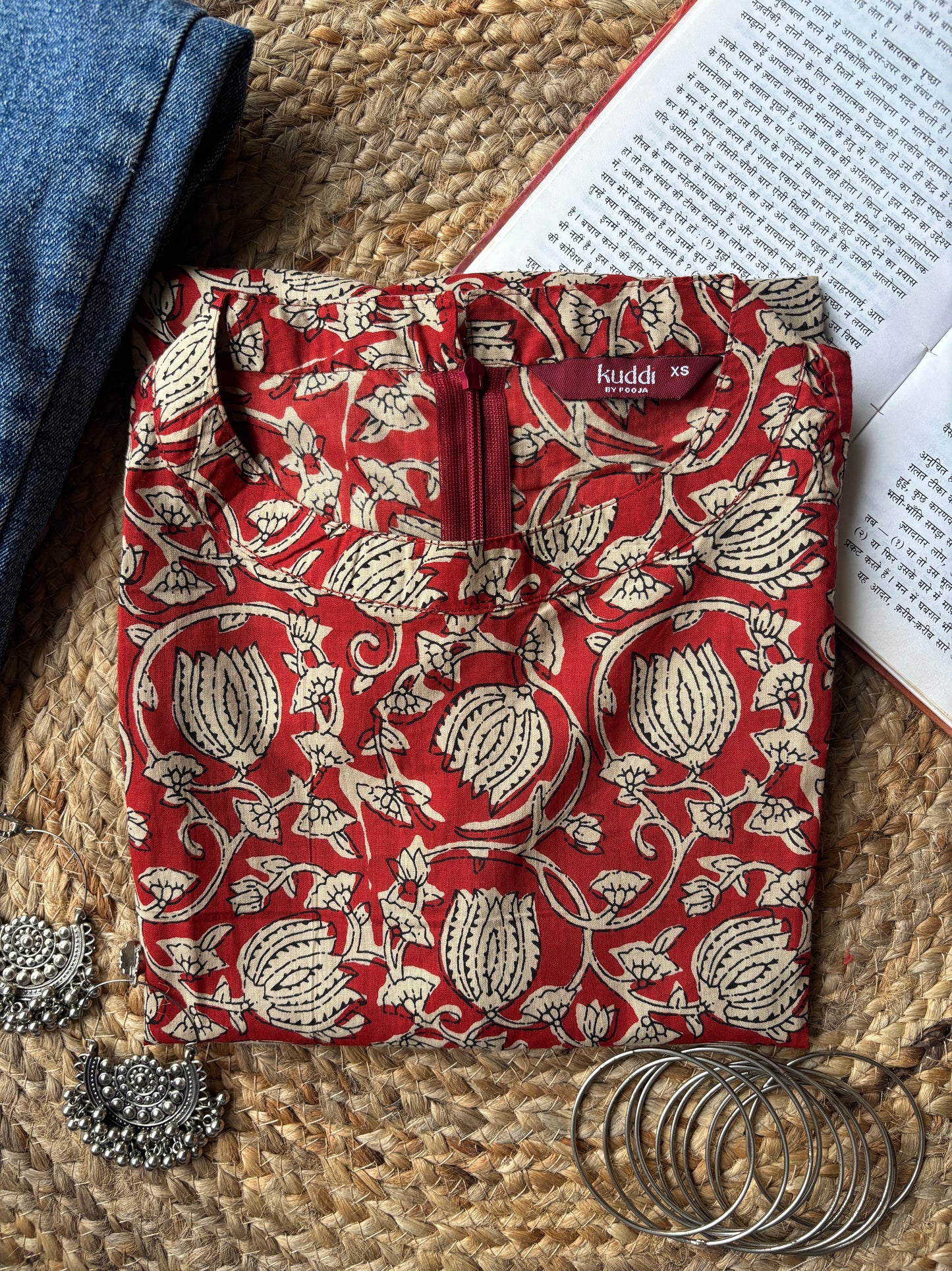 Lalpatra halterneck short kurti