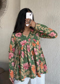 Garden peplum style cotton short kurti