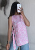 Babypink Halterneck high slit short kurti
