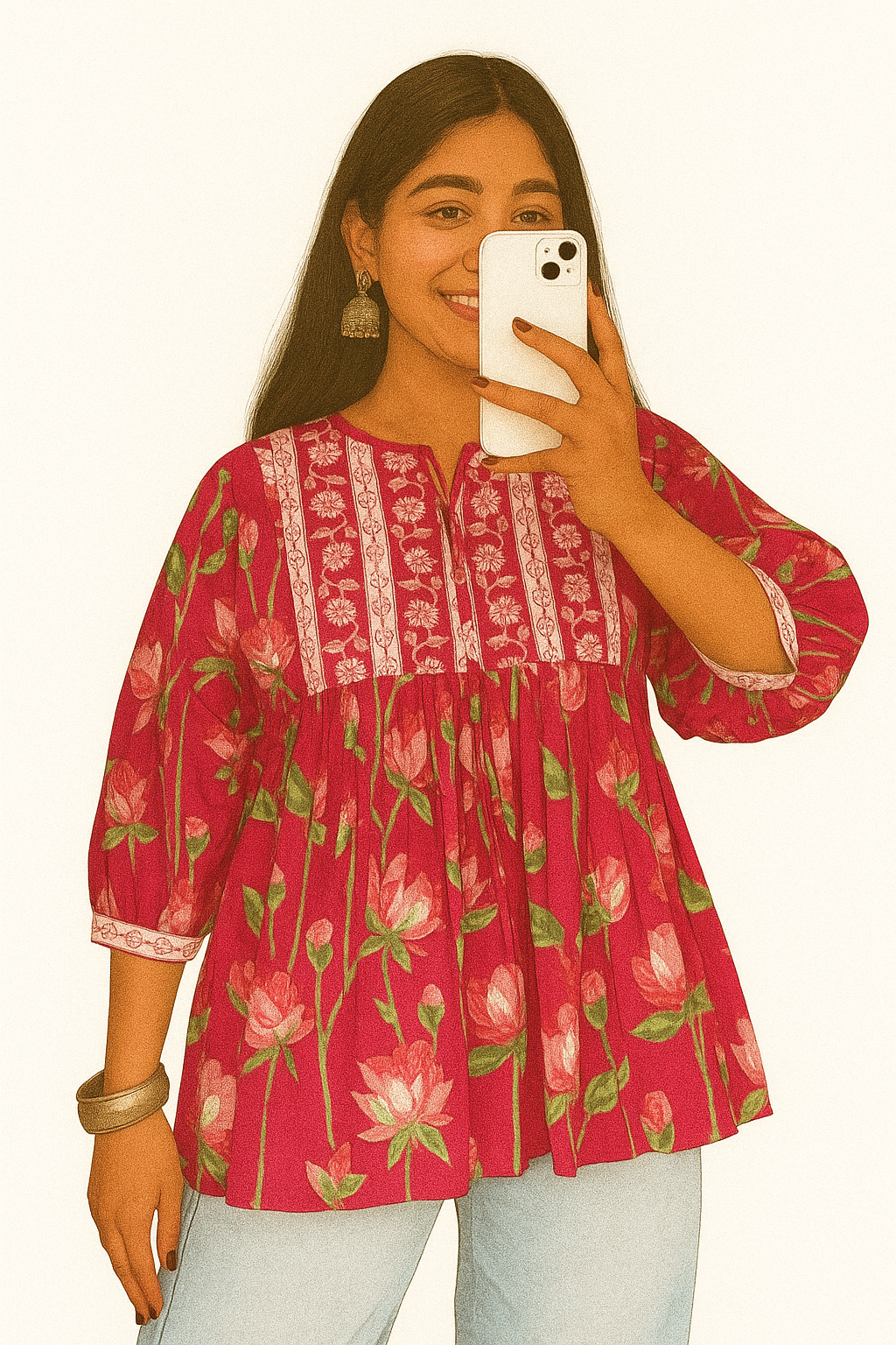 Boho style short kurti