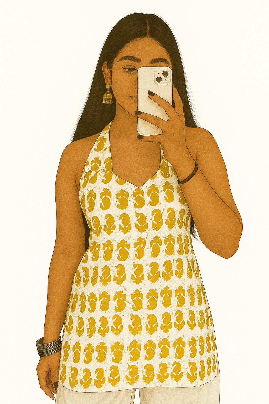 Backless short kurti