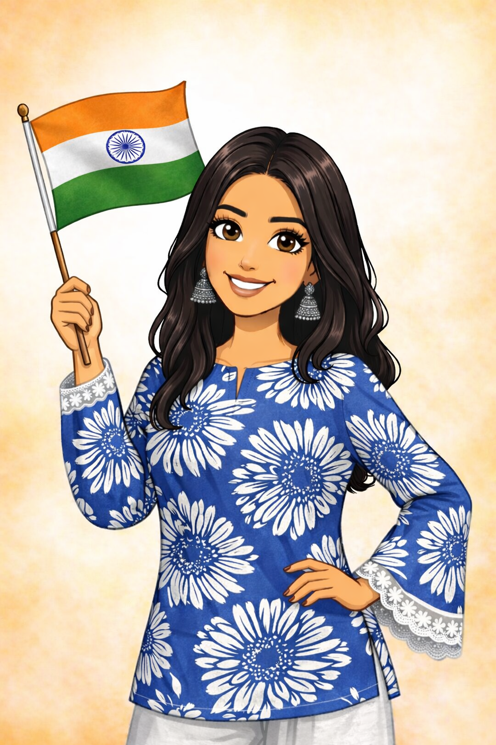 Bell sleeves short kurti