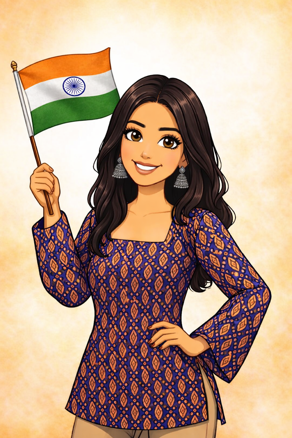 Square neck short kurti