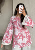 Pink bell sleeves short kurti