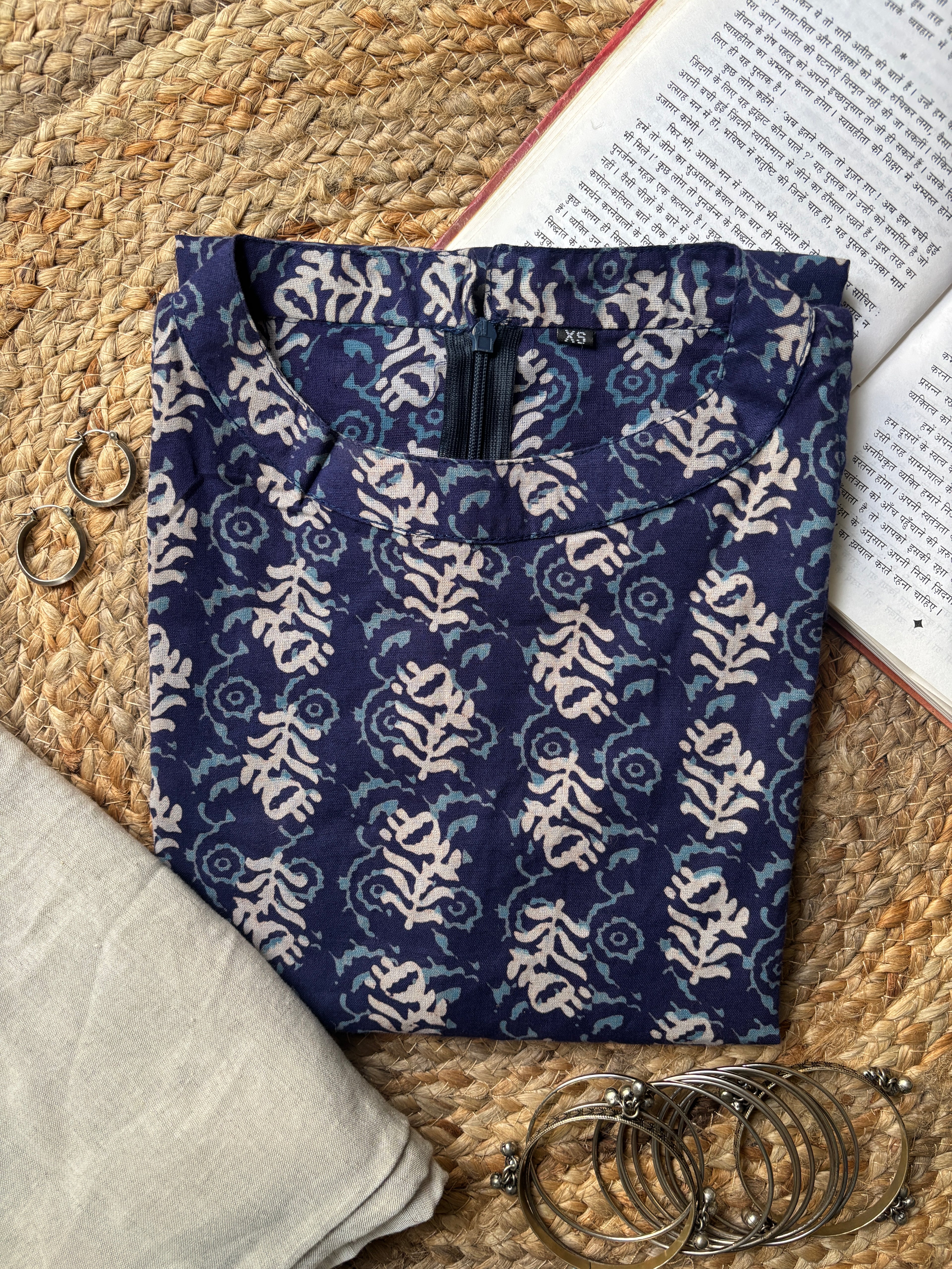 Deep indigo halterneck short kurti