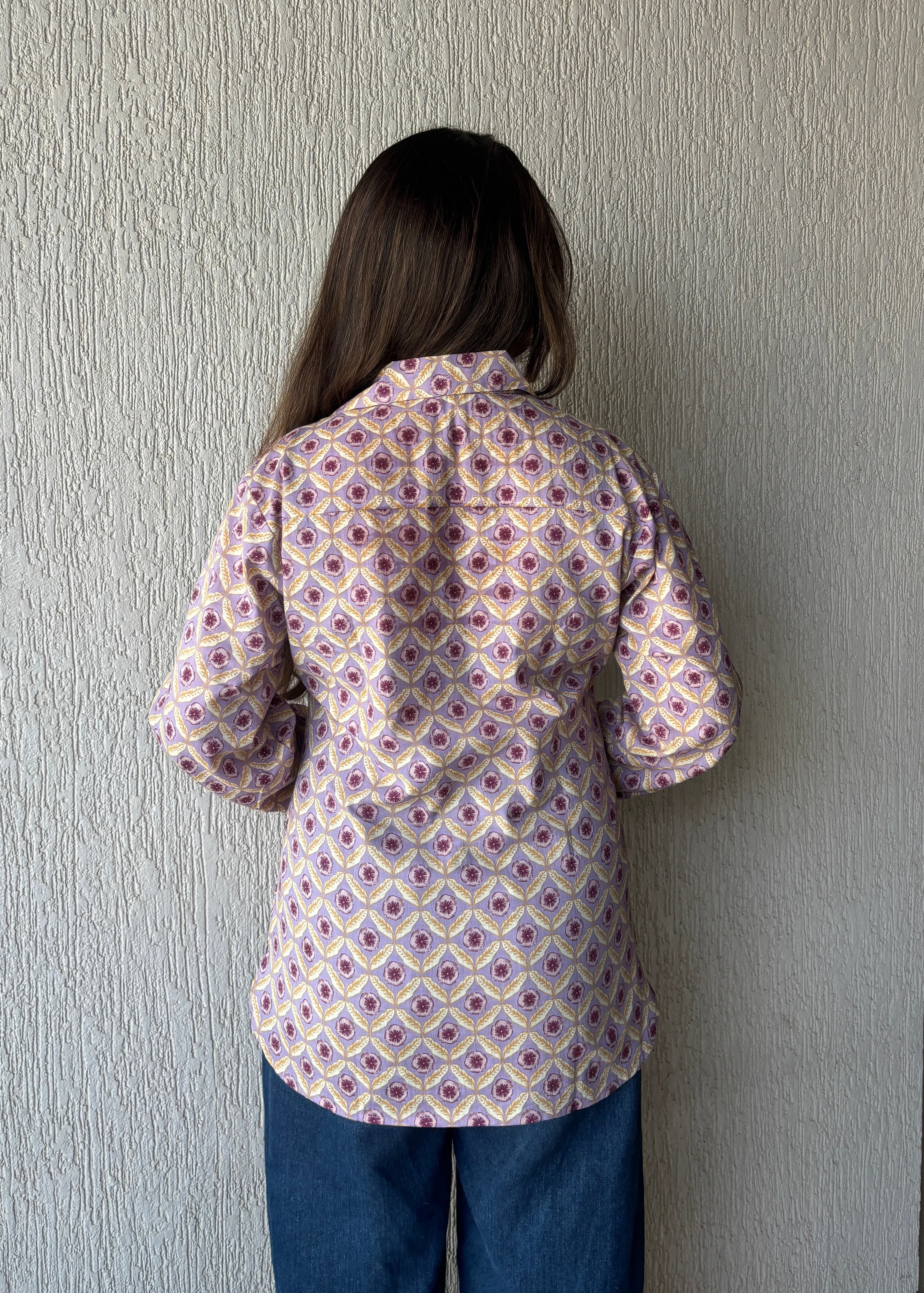 Lavender geometric shirt