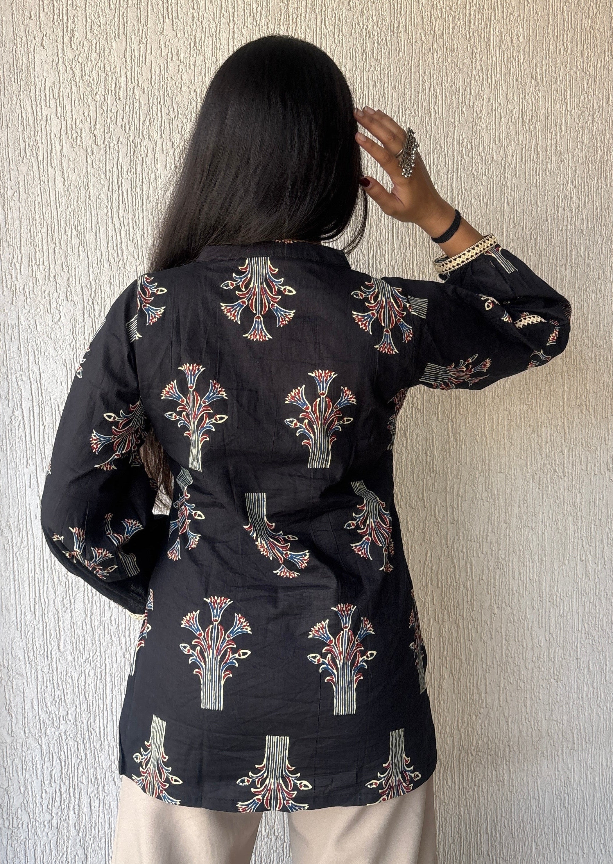 Black Not so basic short kurti