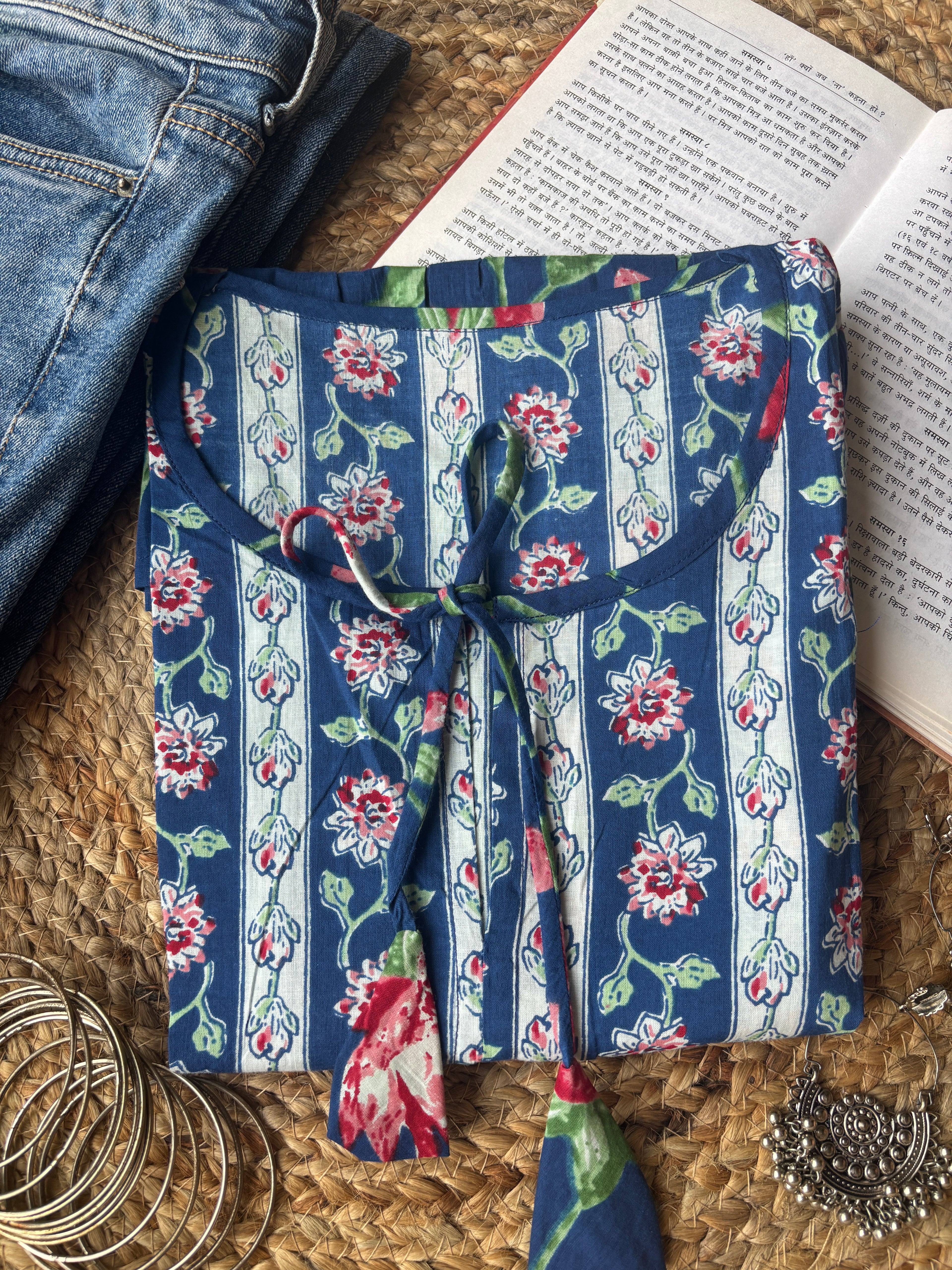 Navyblue boho short kurti