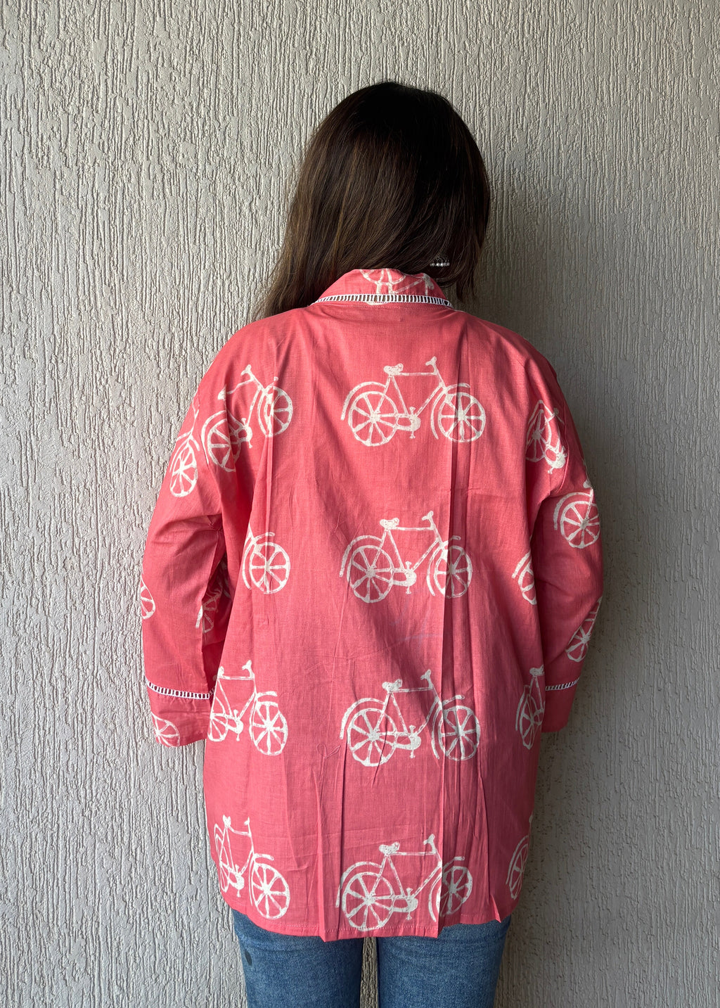 Rose Pink bicycle oversized shrug