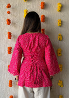Gulaab bell Bandhani cotton short kurti