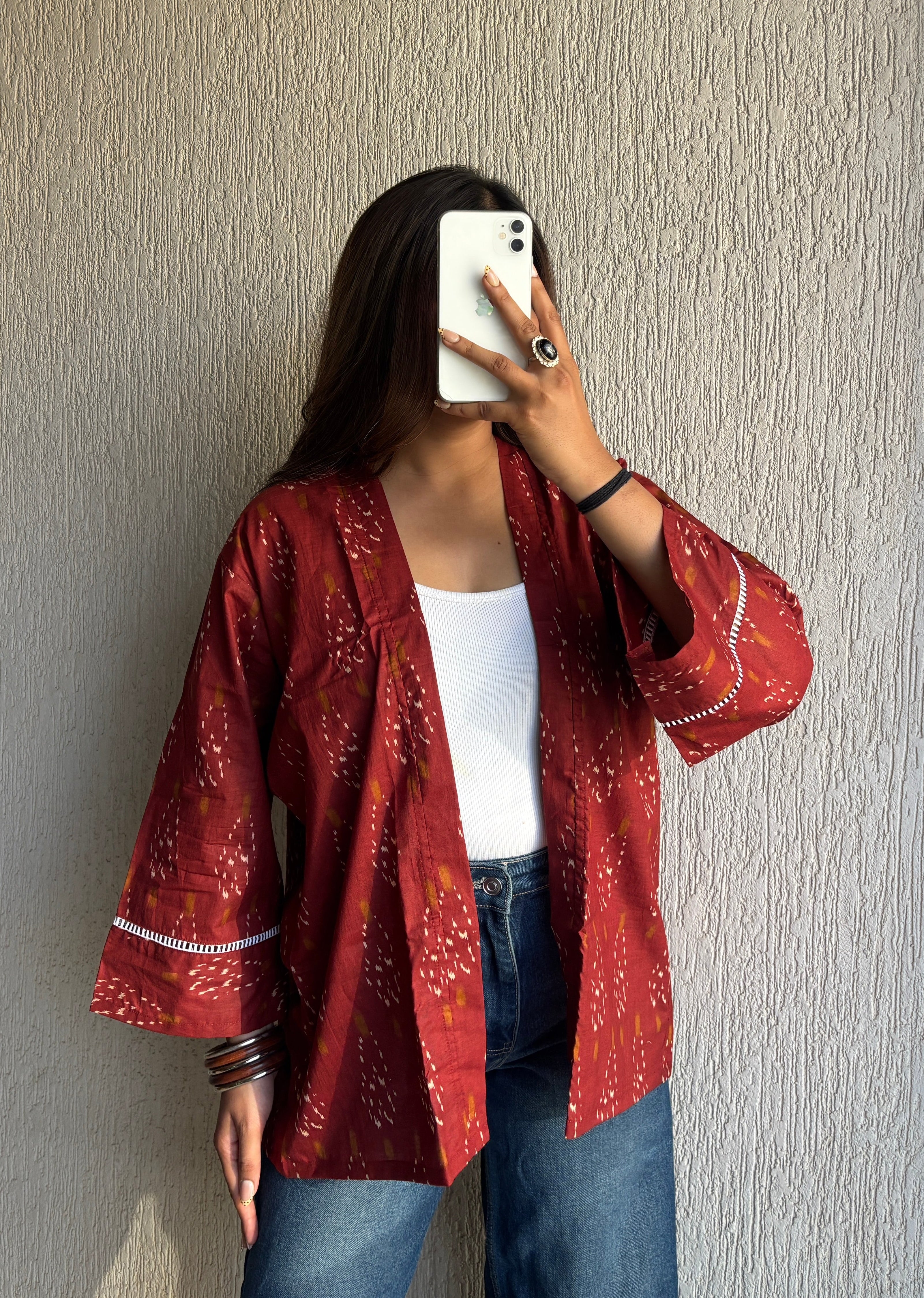 Rust oversized shrug