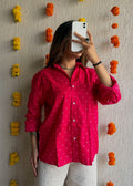 Pink dots oversized shirt