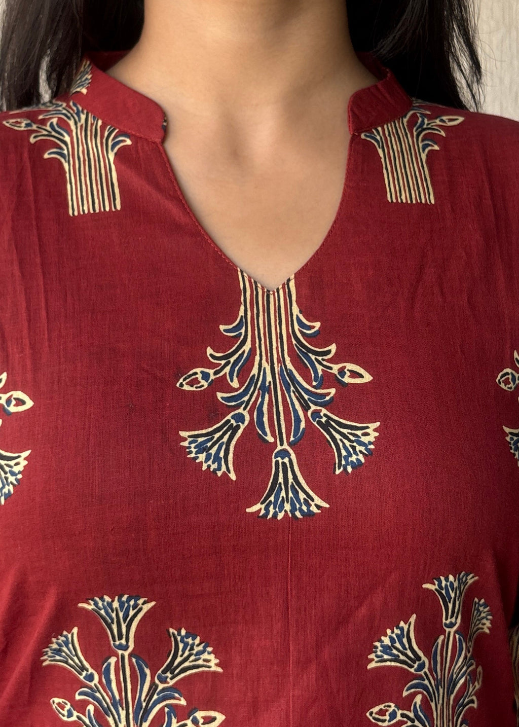 Maroon Not so basic short kurti