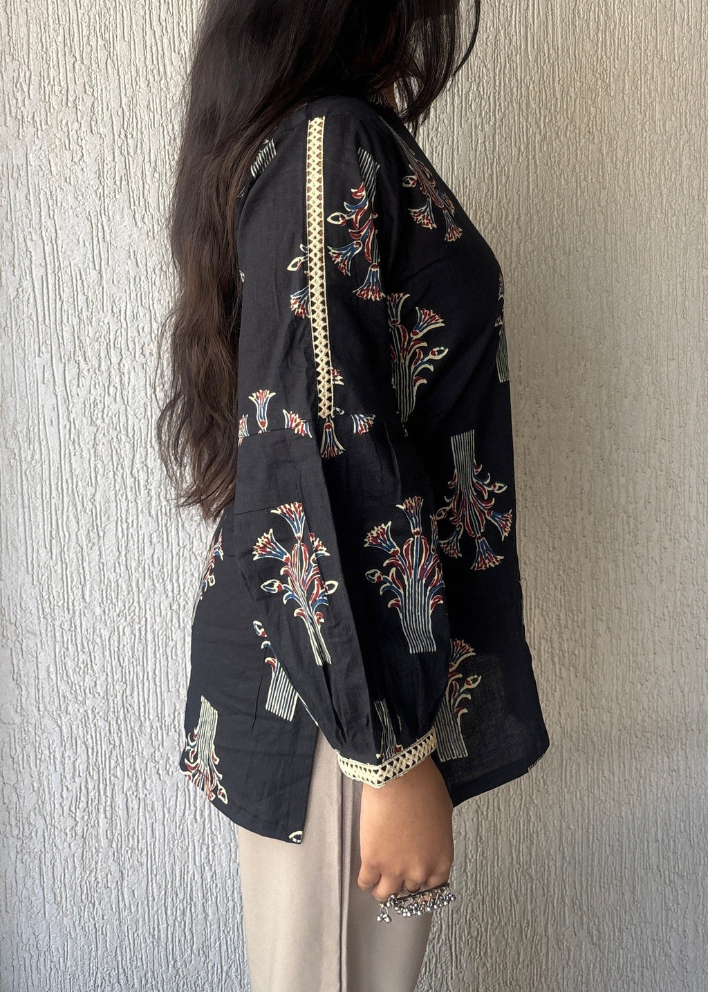 Black Not so basic short kurti