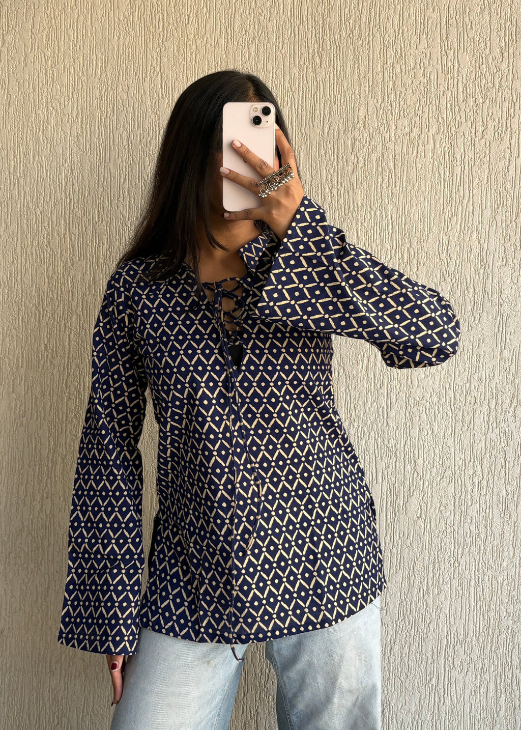 Blue bossy short kurti