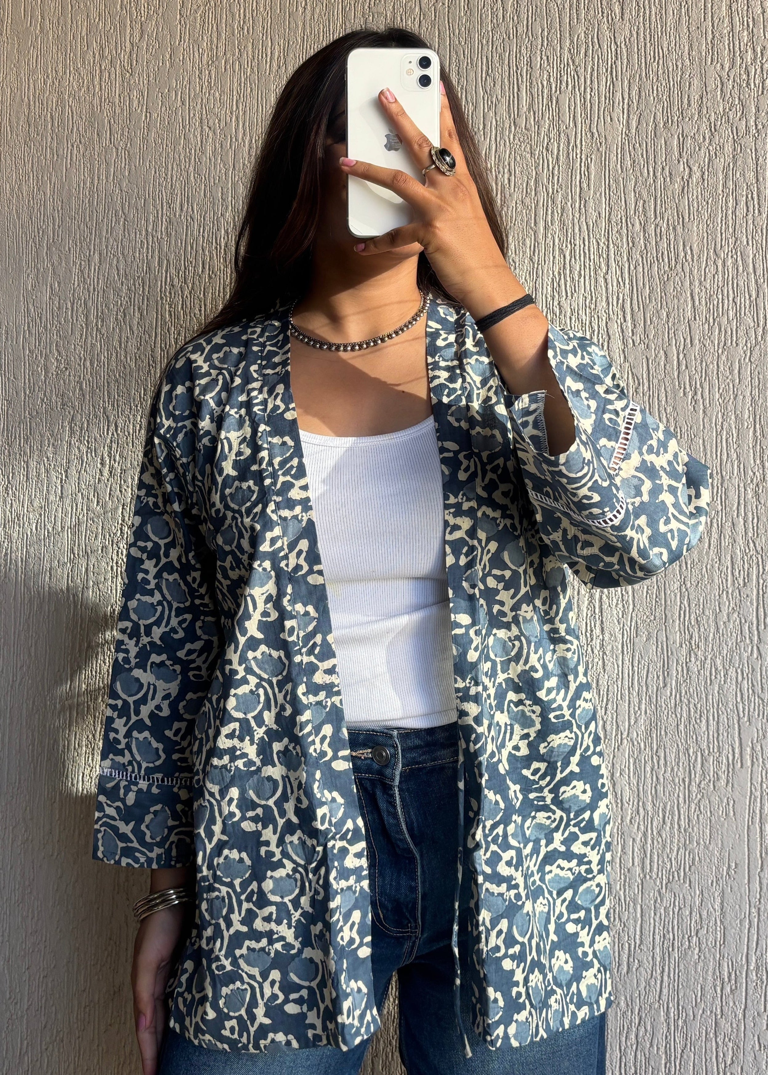 Floral oversized shrug