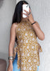 Mustard halterneck short kurti