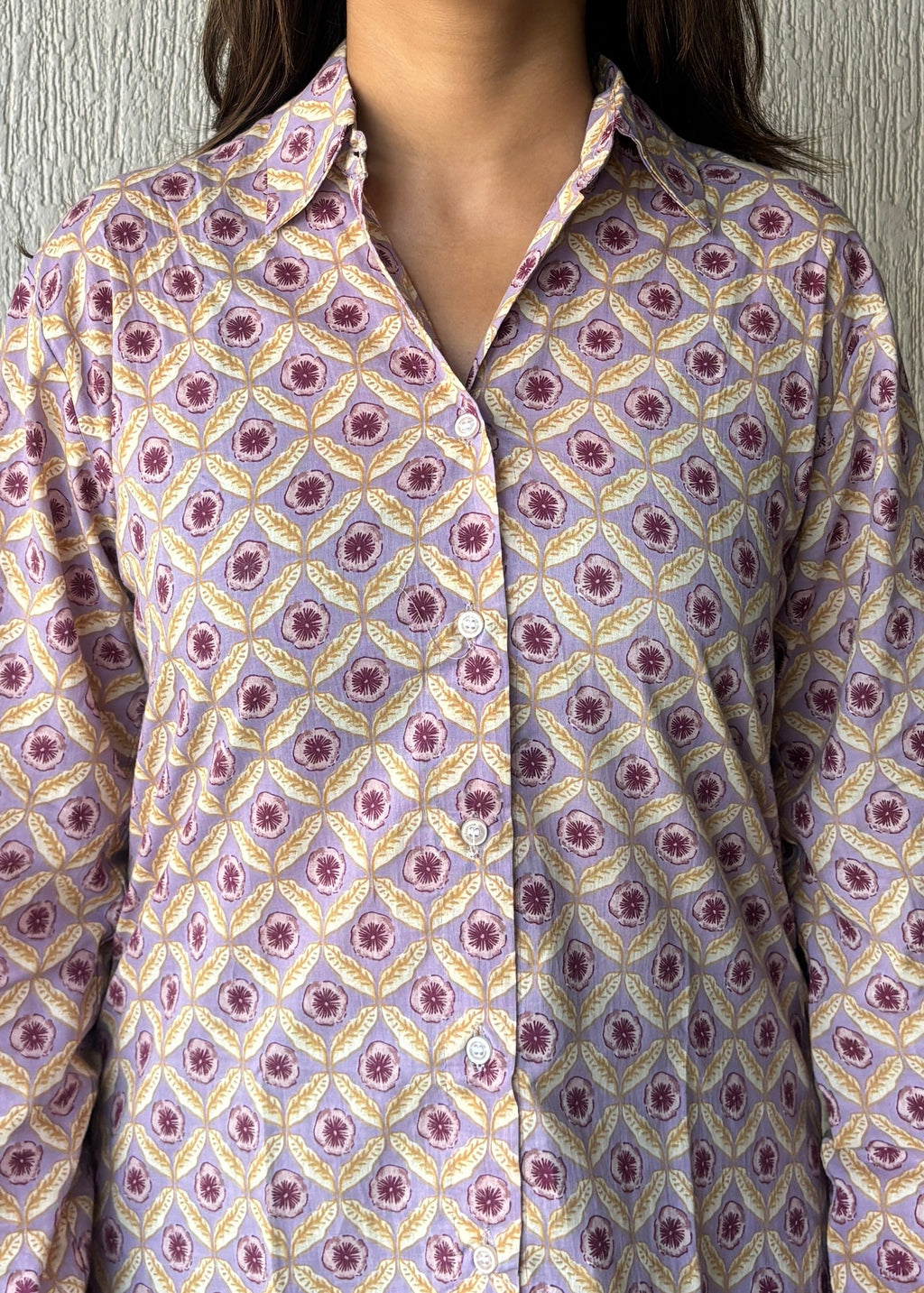 Lavender geometric shirt