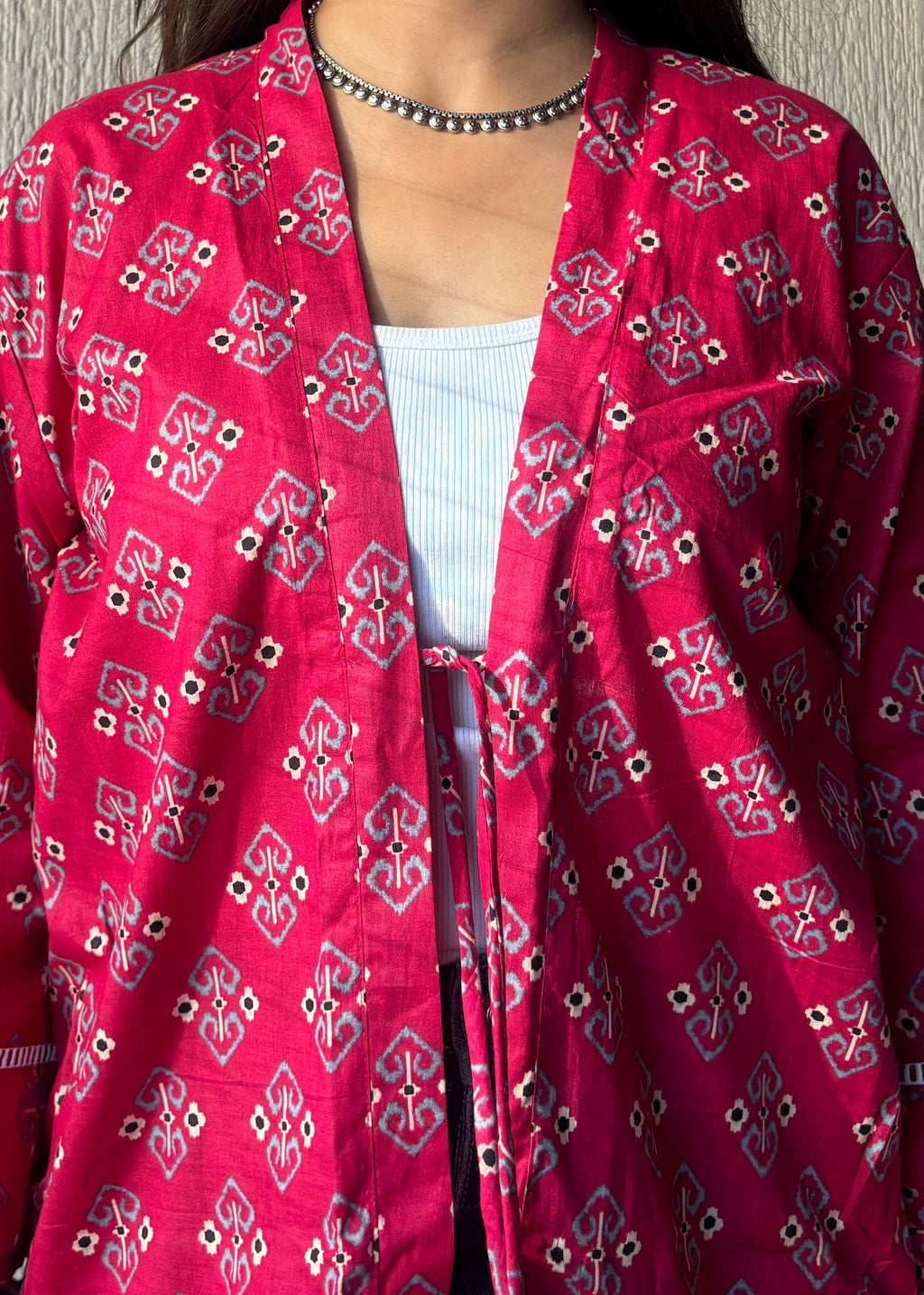 Pink oversized shrug