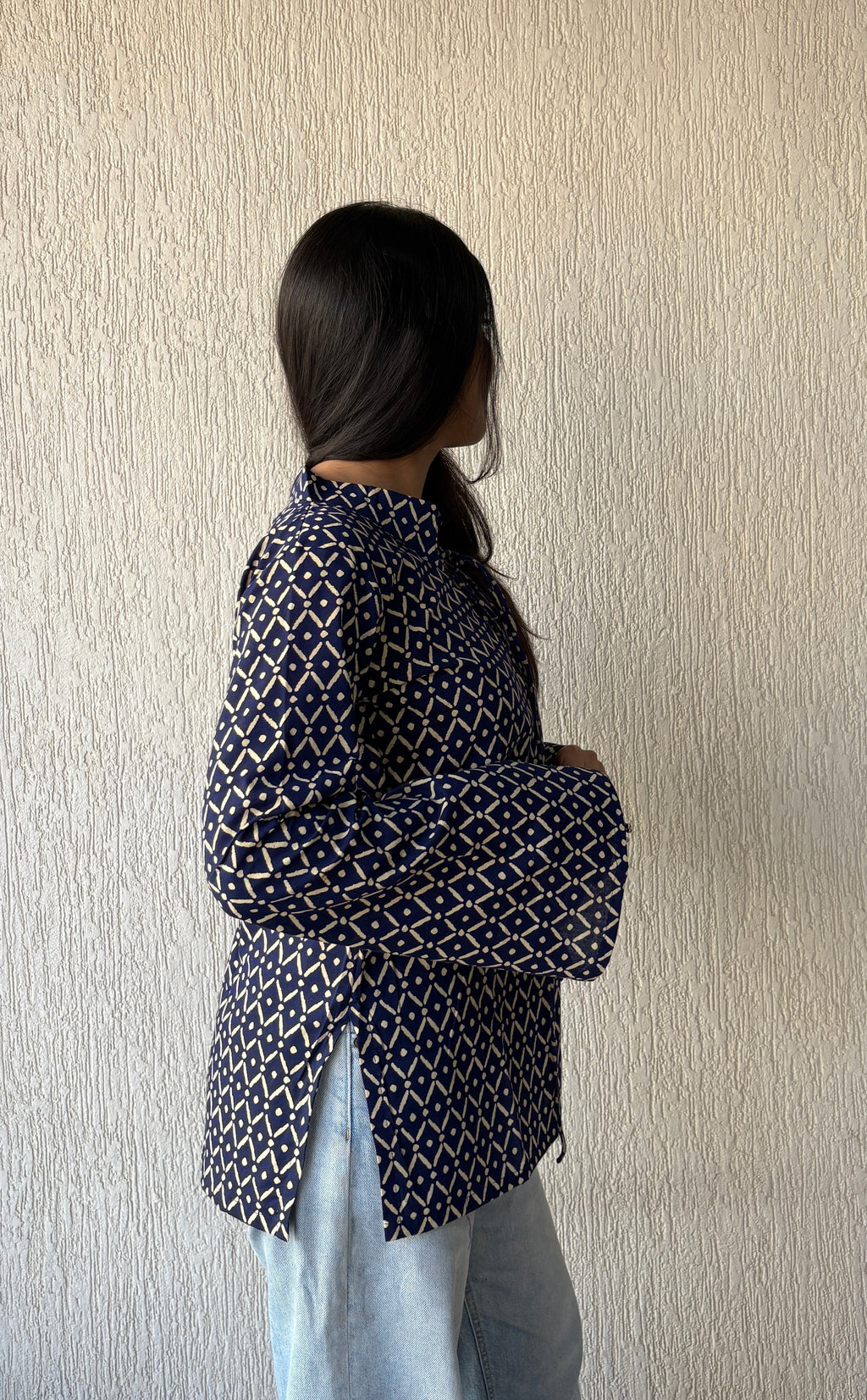 Blue bossy short kurti