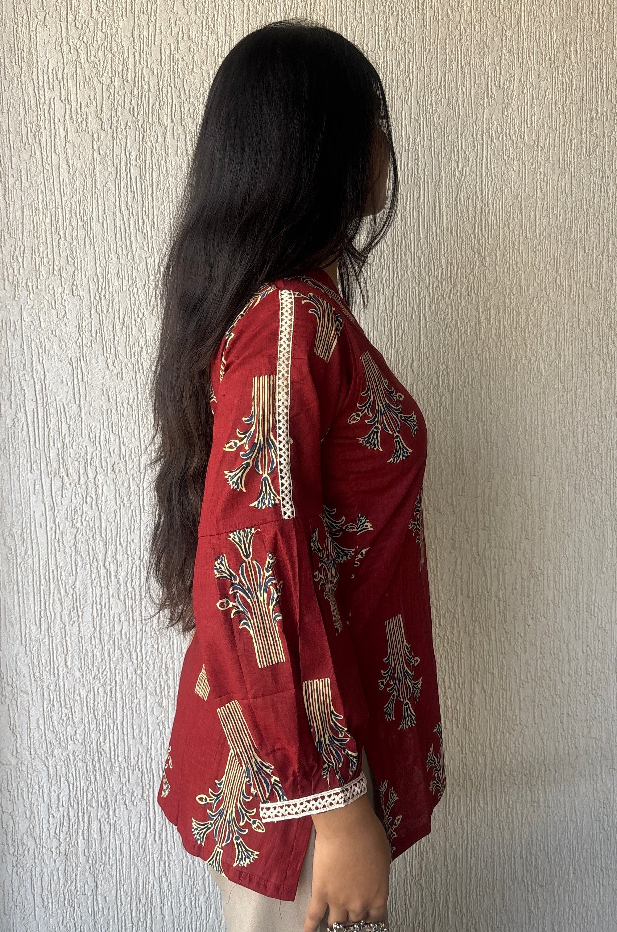 Maroon Not so basic short kurti