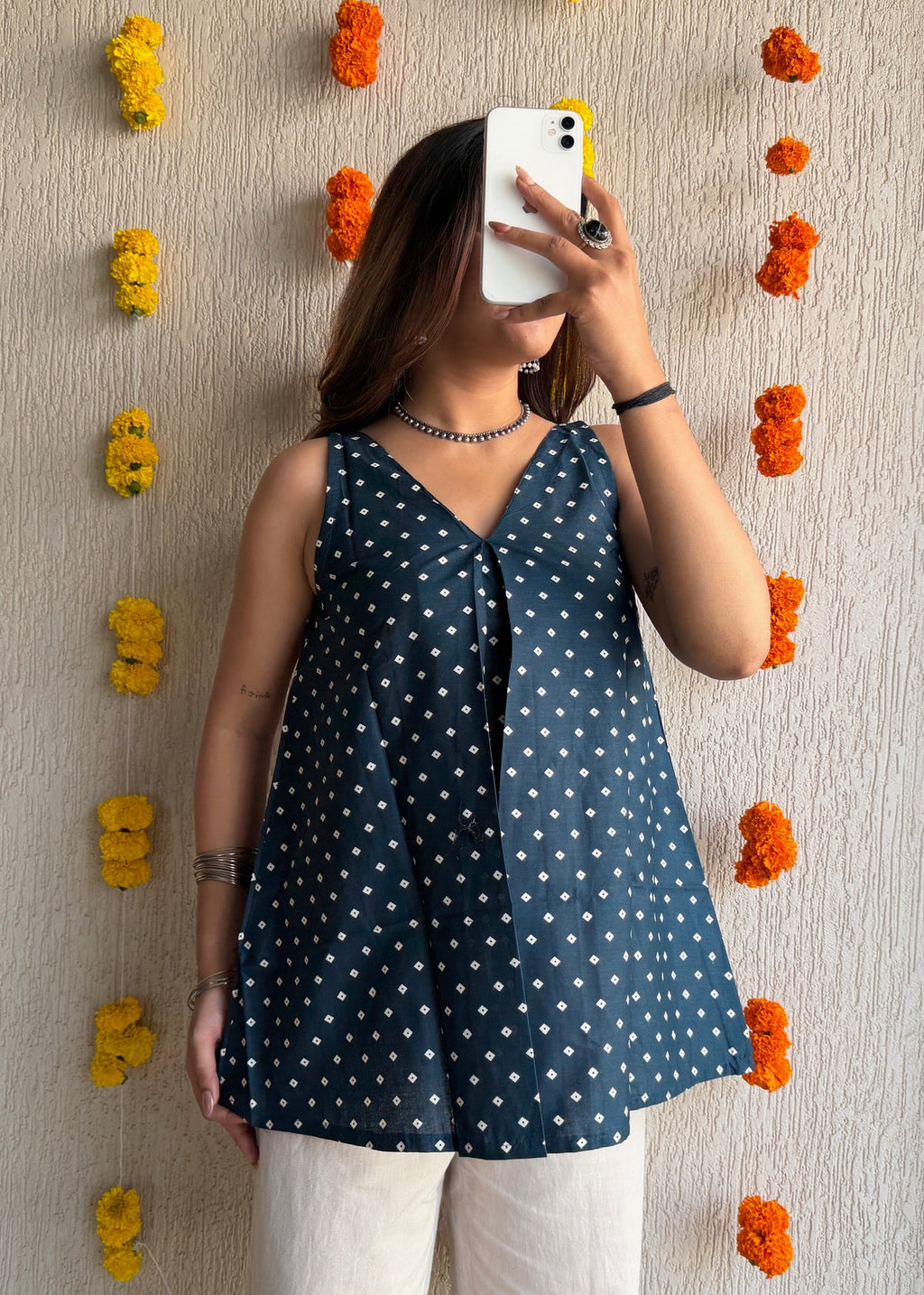 Peacock Diamond cotton short kurti