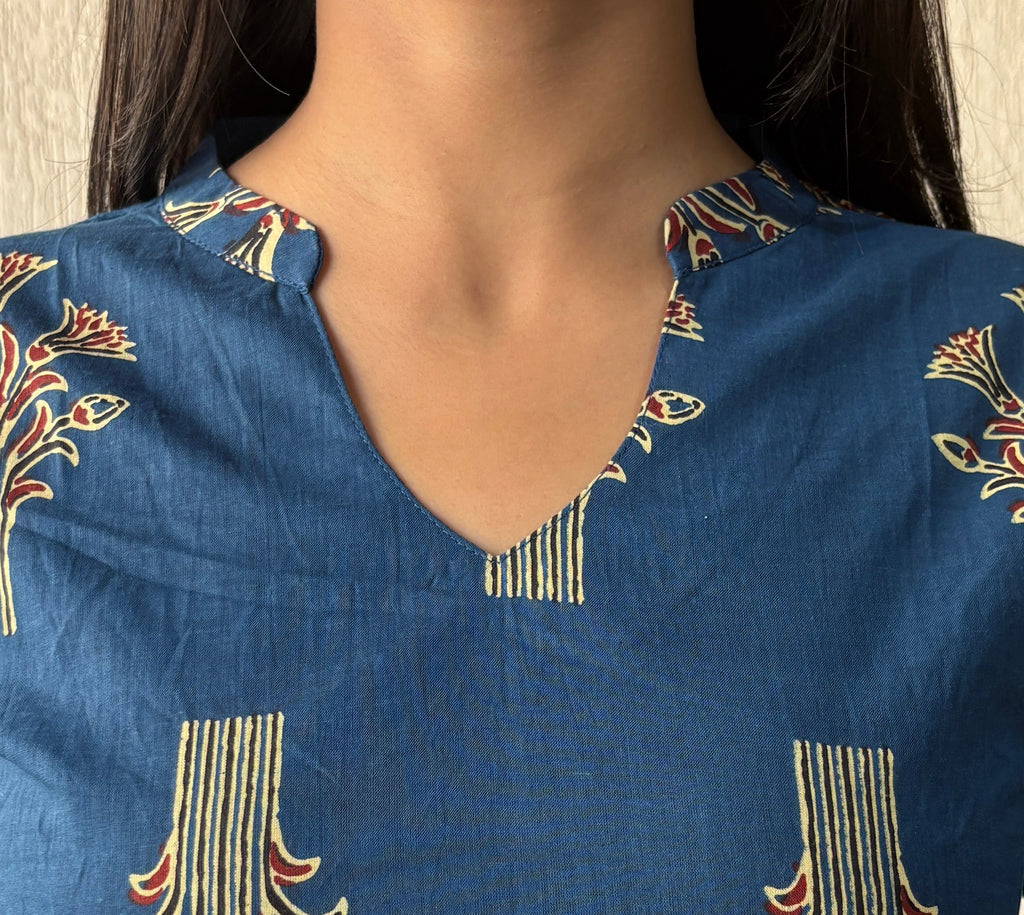 Dark teal Not so basic short kurti