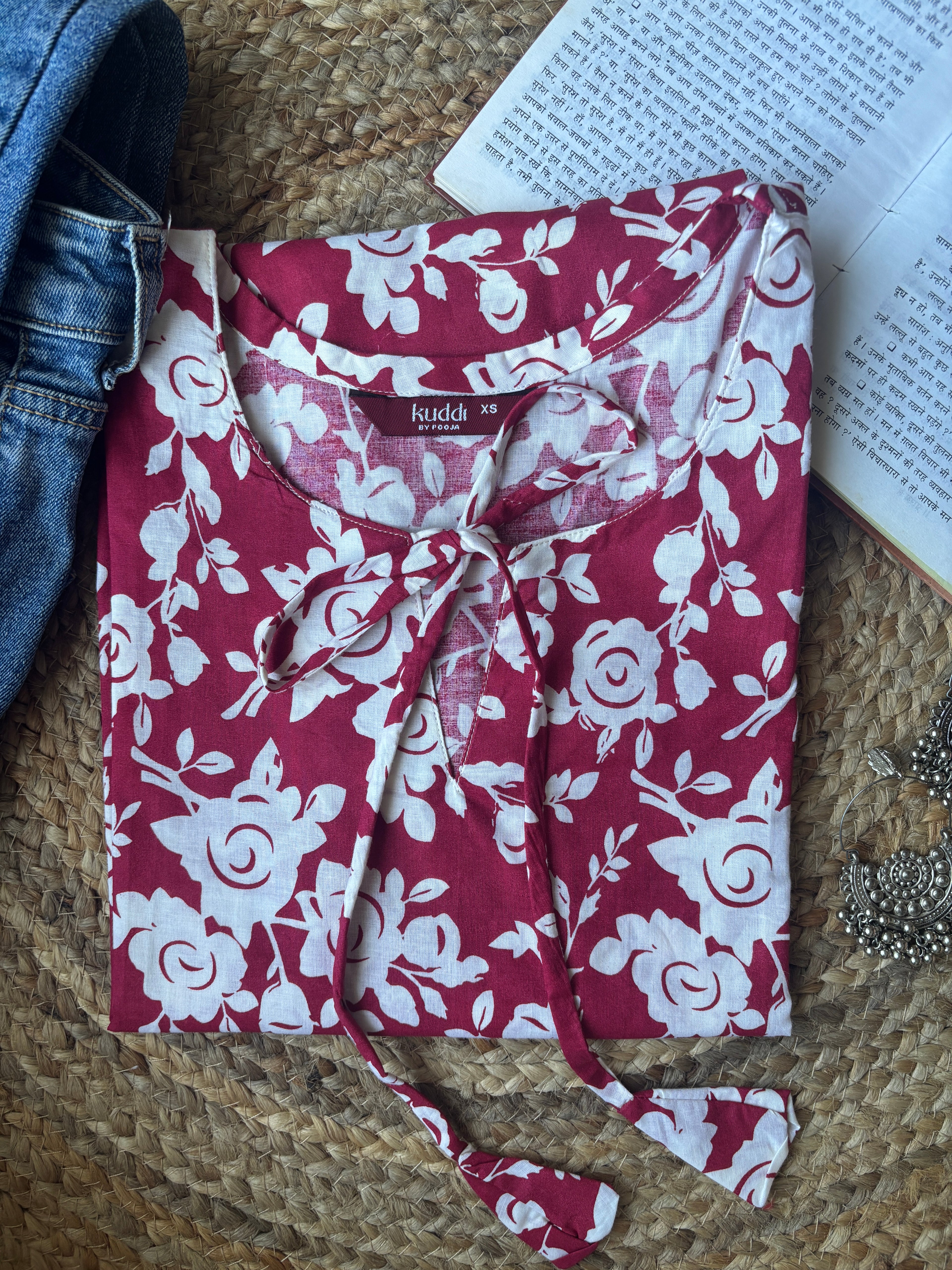 Rose bell sleeves short kurti