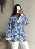 Indigo bloom bell sleeves short kurti