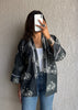 Charcoal bicycle oversized shrug