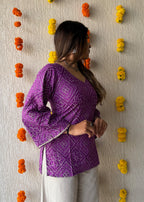 Jamuni bell Bandhani cotton short kurti