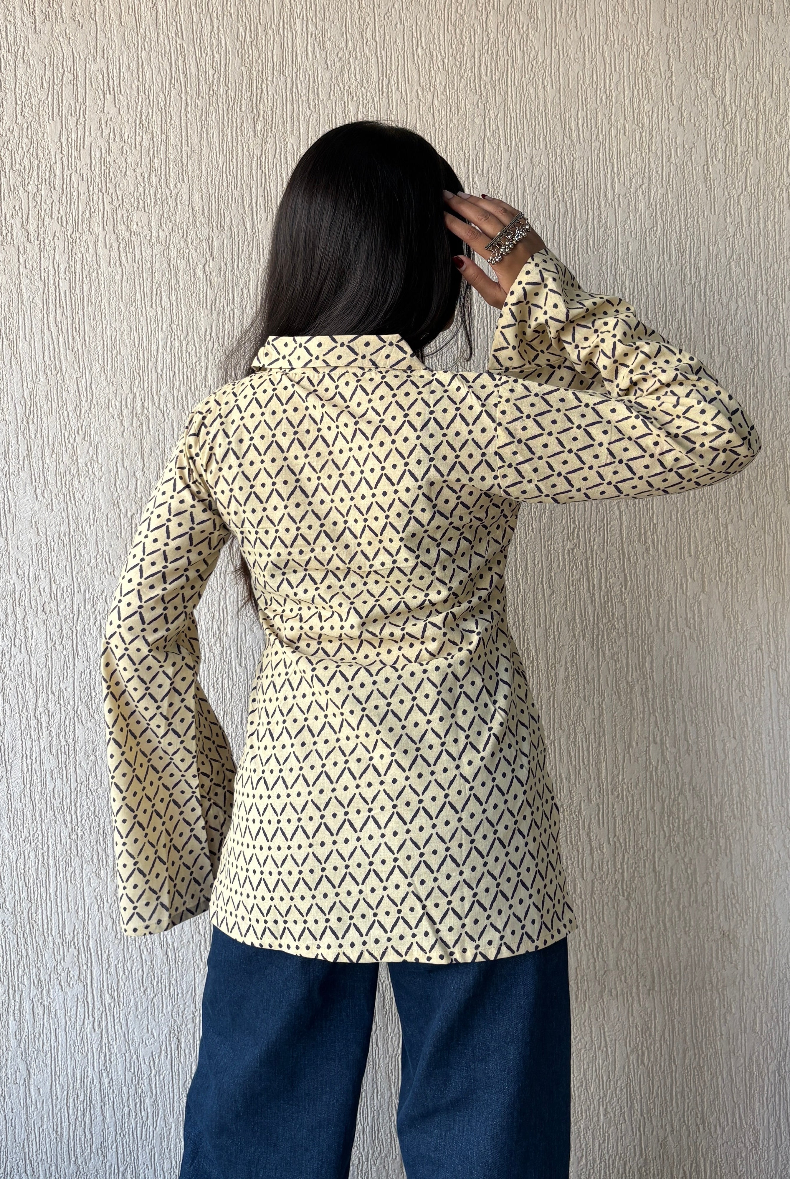 Beige bossy short kurti