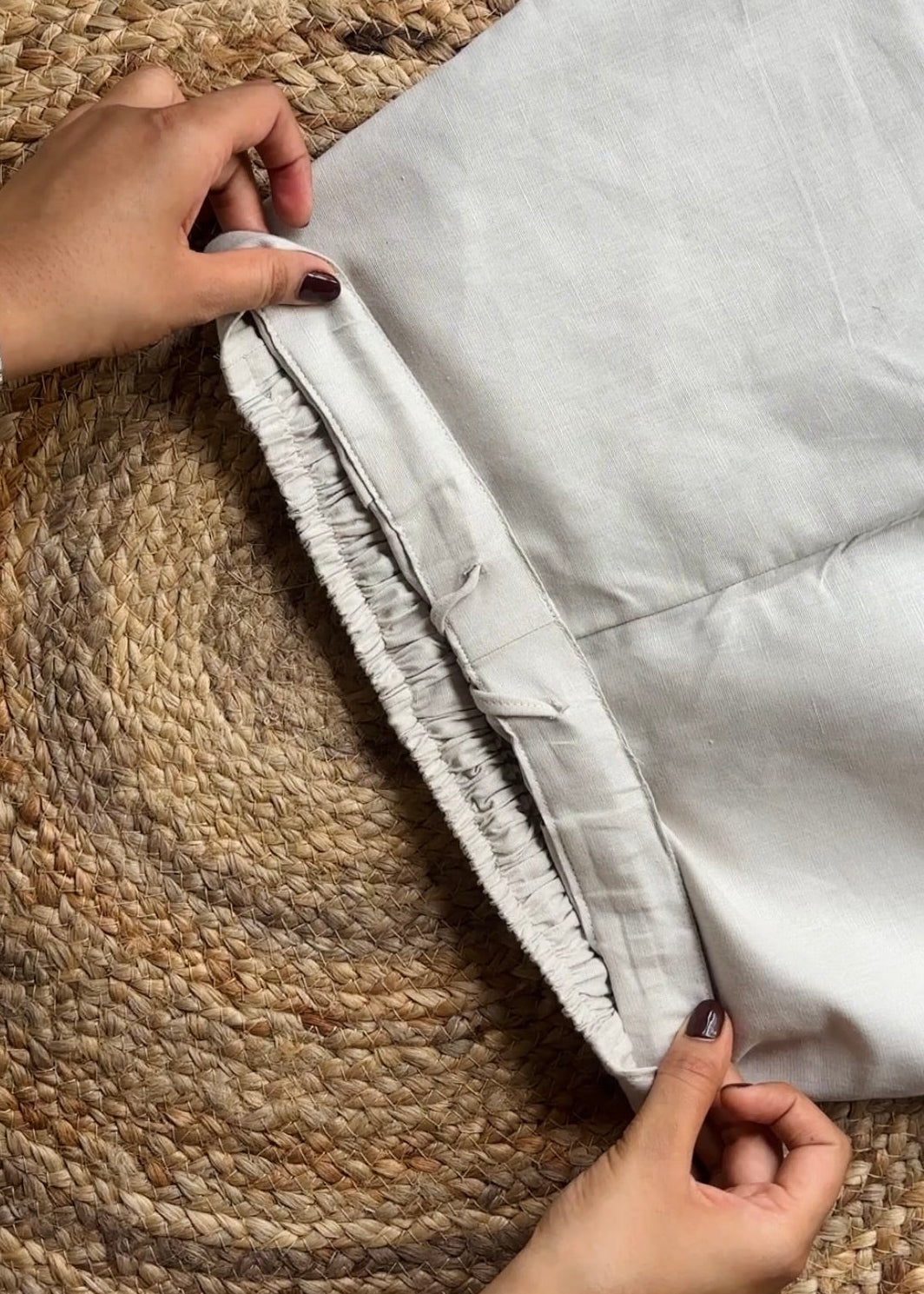 High waisted linen blend pants