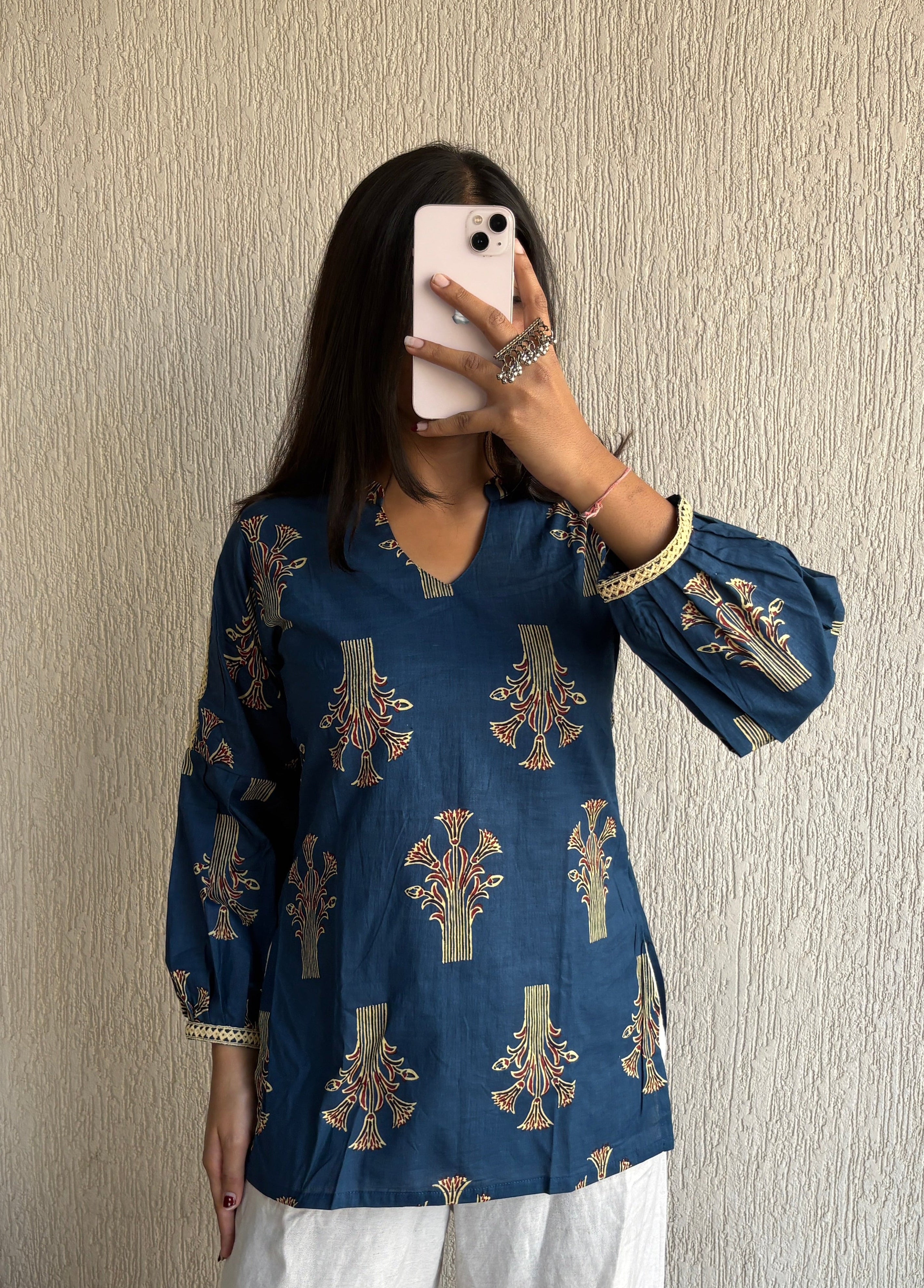 Dark teal Not so basic short kurti
