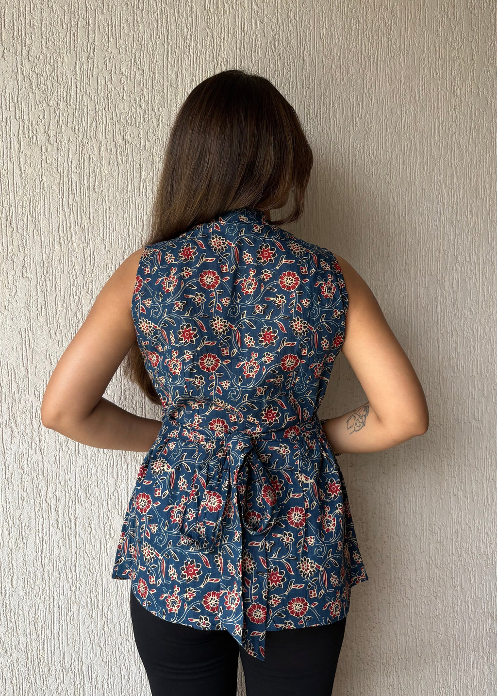 Rich navy blue long vest