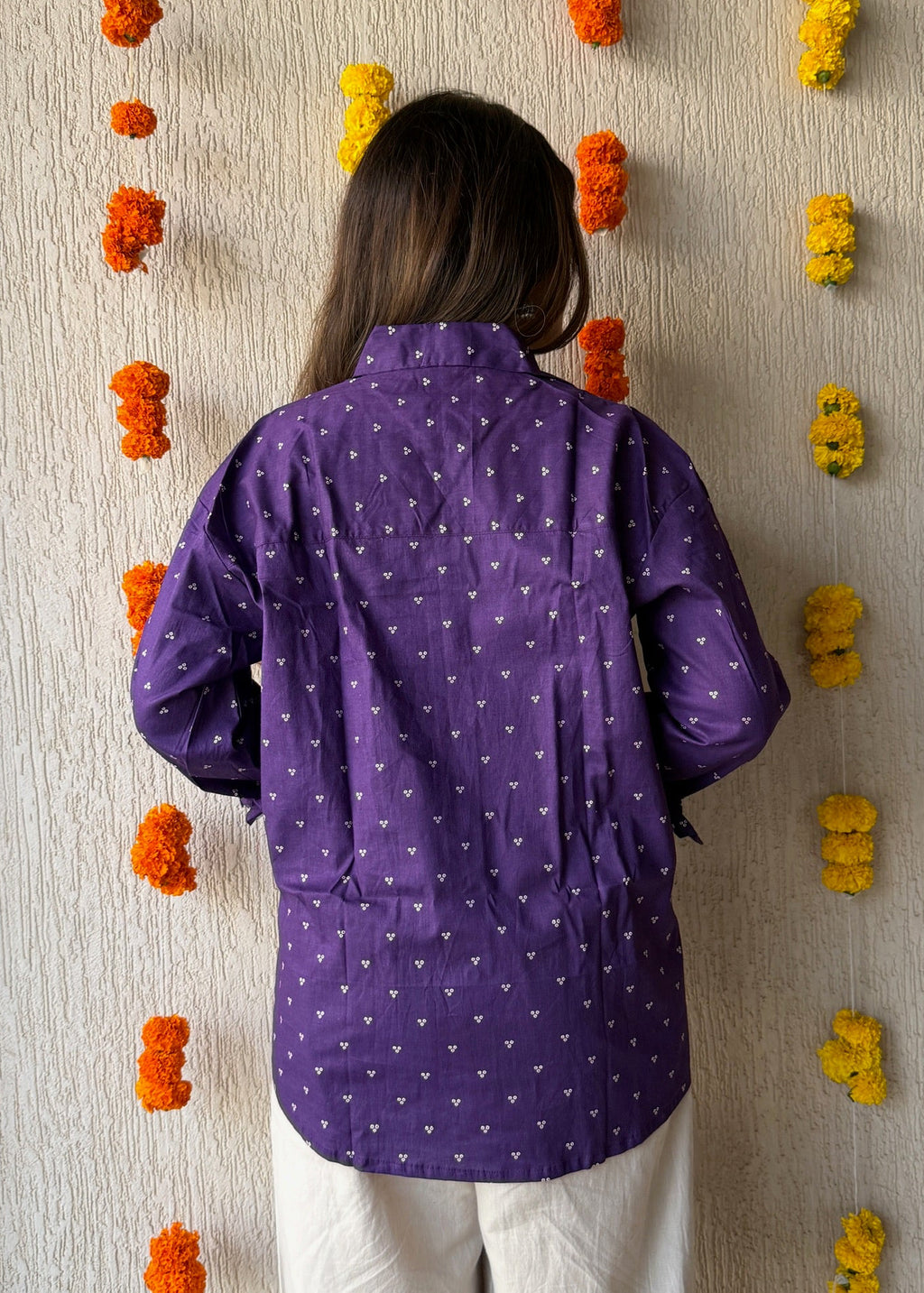 Purple dots oversized shirt