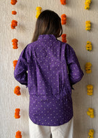 Purple dots oversized shirt