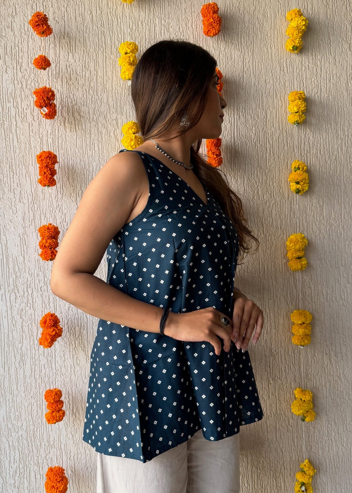 Peacock Diamond cotton short kurti