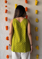 Mehendi Diamond cotton short kurti