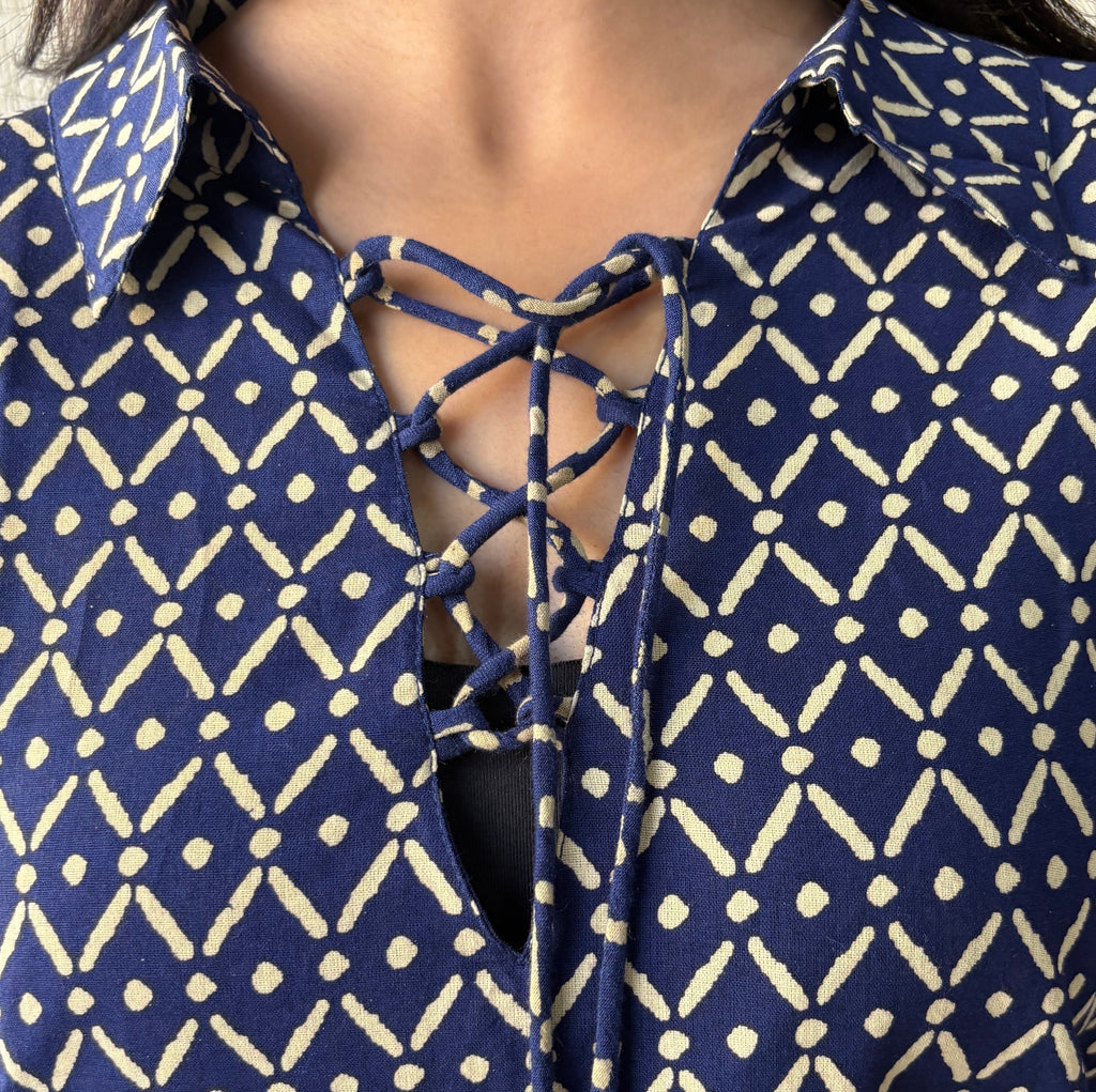 Blue bossy short kurti