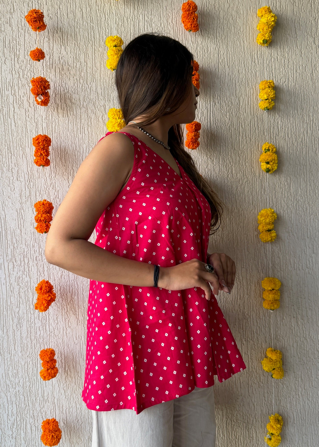 Rani Diamond cotton short kurti