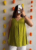 Mehendi Diamond cotton short kurti