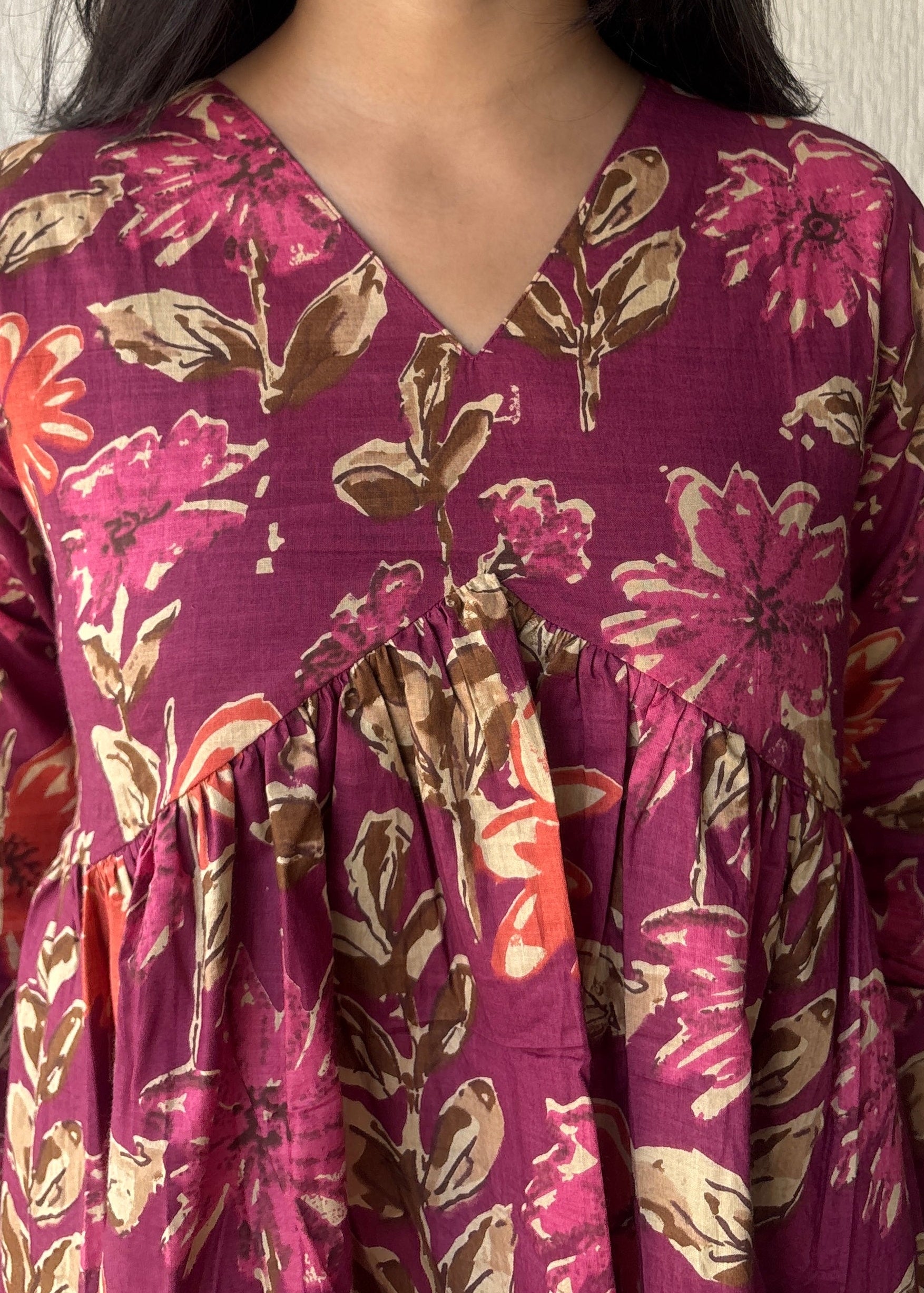 Berry peplum style short kurti