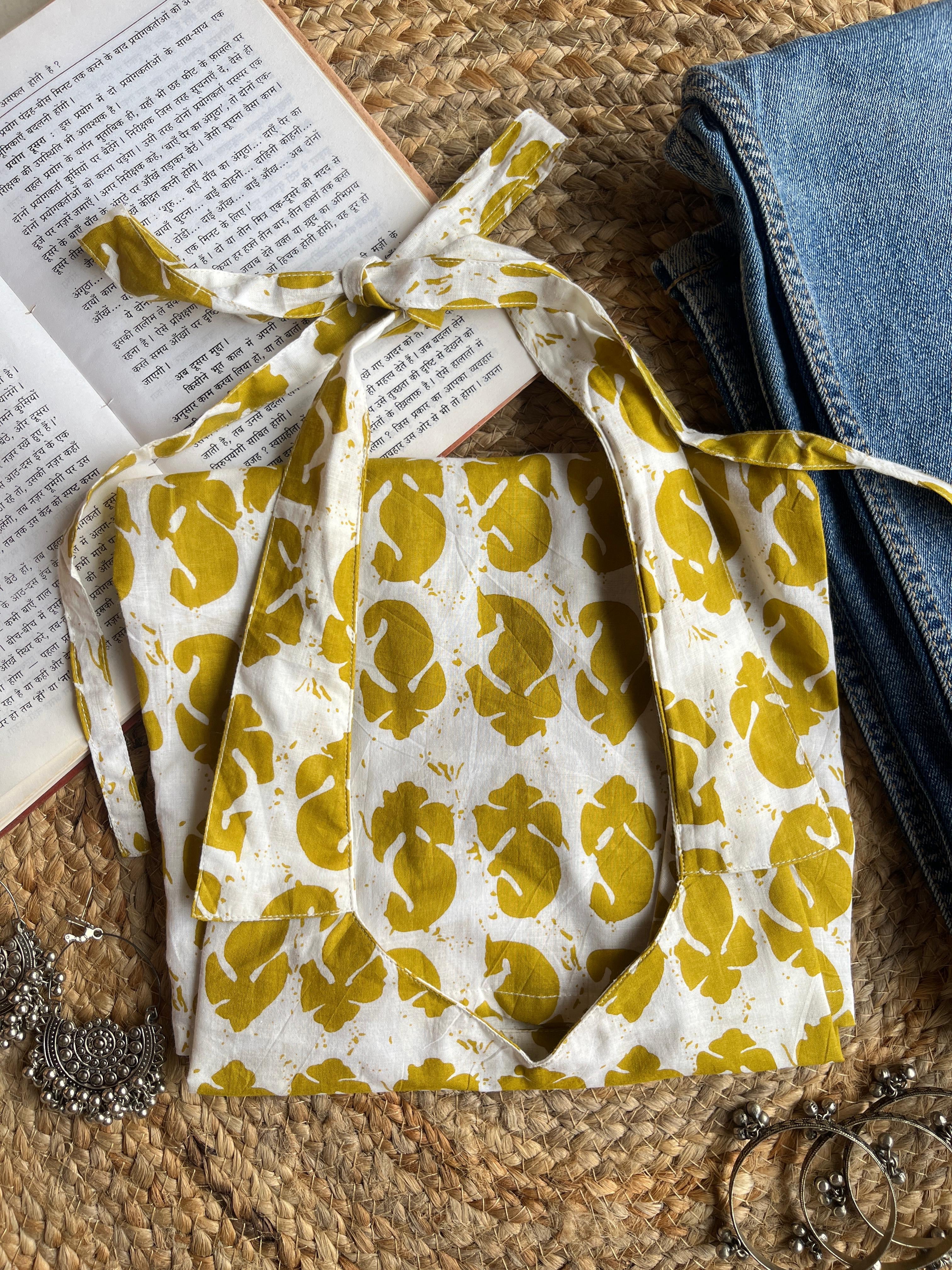 Golden backless short kurti