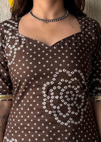 Coffee Gota cotton short kurti