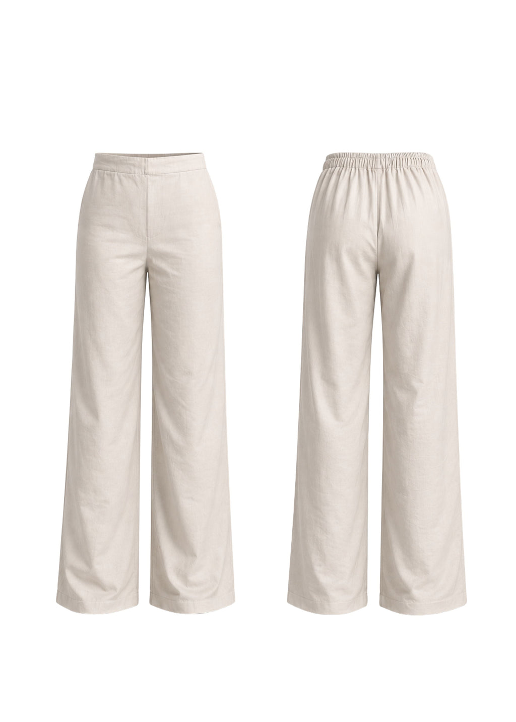 High waisted linen blend pants