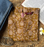 Mustard halterneck cotton short kurti