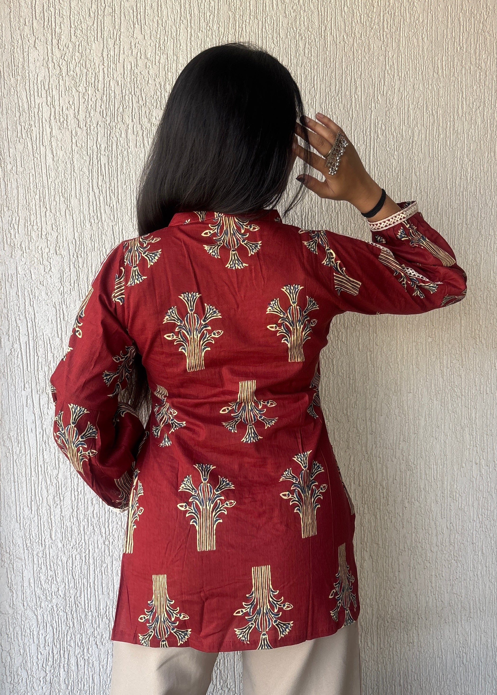 Maroon Not so basic short kurti