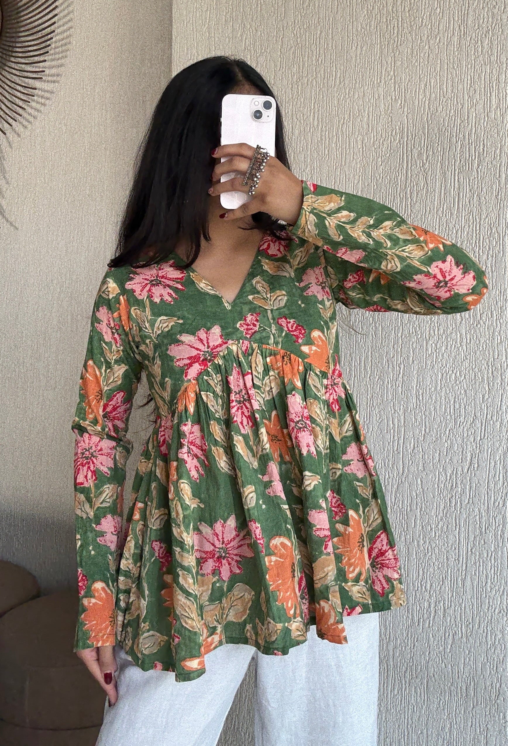 Garden peplum style short kurti